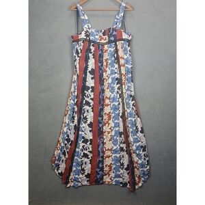 Knox Rose Maxi Dress Womens Large Multicolor Floral Lace Trim Ruffle Sleeveless